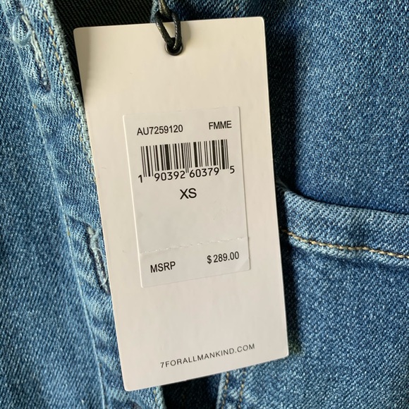 7 for all Mankind vintage cropped denim jumpsuit - Picture 8 of 15